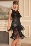 Blush Sparkly Fringes Great Gatsby Dress with Sequins