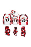 Red and White Christmas Printed Family Matching Pajamas Set