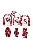 Red and Black Plaid Christmas Hat Printed Family Pajamas Set