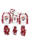 Red and White Deer Hat Printed Fmaily Pajamas Set