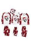 Red and White Deer Hat Printed Fmaily Pajamas Set