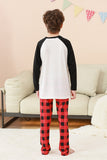 Black and Red Santa Printed Fmaily Pajamas Set