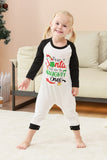 Black and Red Santa Printed Fmaily Pajamas Set