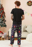 Black and Orange Spider Printed Halloween Family Pajamas Set