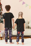 Black and Orange Spider Printed Halloween Family Pajamas Set