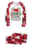 Red and White Christmas Printed Family Pajamas Set