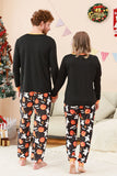 Black Halloween Pumpkin Printed Family Pajamas Set