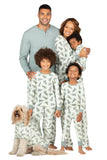 Grey Green Christmas Tree Print Christmas Family Matching Pajamas Set