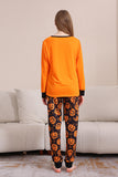 Pumpkin Print Orange Halloween Family Pajamas Set