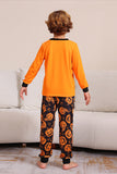 Pumpkin Print Orange Halloween Family Pajamas Set