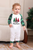 Green and White Merry Christmas Family Pajama Sets