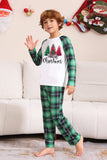 Green and White Merry Christmas Family Pajama Sets