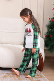 Green and White Merry Christmas Family Pajama Sets