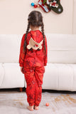 Red Patterned Hooded Family Pajama Set