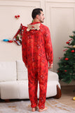 Red Patterned Hooded Family Pajama Set