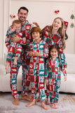 Red and Green Colorblock Christmas Hooded Family Pajama Set