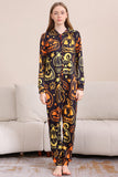 Black Print Halloween Family Matching Pajama Set