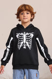 Black Skeleton Hooded Halloween Family Sweatshirts