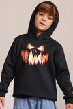 Black Devil Pumpkin Print Hooded Halloween Family Sweatshirts