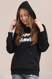 Black Halloween Text Print Hooded Family Sweatshirts