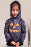 Grey Halloween Pumpkin Pattern Family Costume Hooded Top