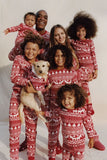 Red Christmas Pattern Printed Family Matching Pajama Sets