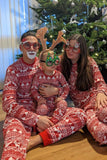 Red Christmas Pattern Printed Family Matching Pajama Sets