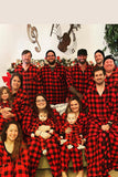 Red and Black Plaid Long Sleeves Family Matching Pajama Sets