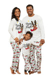 White Deer Printed Christmas Family Pajamas Set