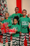 Dark Green Merry Christmas Printed Family Pajama Sets