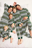 Christmas Loose Family Matching Green Snowflake Gingerbread Man Pattern Pajama Set