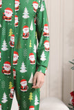 Green Christmas Pajamas for Family Matching Christmas for Women Men Hooded One Piece Pjs Holiday Sleepwear