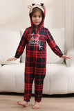 Red Merry Christmas Pajamas for Family Hooded One Piece Pjs Holiday Pajamas Set