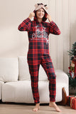 Red Merry Christmas Pajamas for Family Hooded One Piece Pjs Holiday Pajamas Set