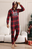 Red Merry Christmas Pajamas for Family Hooded One Piece Pjs Holiday Pajamas Set