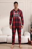 Red Merry Christmas Pajamas for Family Hooded One Piece Pjs Holiday Pajamas Set