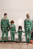 Dark Green Deer and Snowflake Print Pajamas Set for Men and Women Couples Family