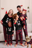 Black Red Family Matching Pajamas Adult Kids Baby Tops and Plaid Pants Christmas Pajamas Set