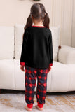 Black Red Family Matching Pajamas Adult Kids Baby Tops and Plaid Pants Christmas Pajamas Set