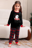 Black Red Family Matching Pajamas Adult Kids Baby Tops and Plaid Pants Christmas Pajamas Set