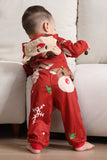 Matching Onesie for Women Men Family Hooded Red Pajamas One Piece Christmas Pajamas Set