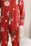 Matching Onesie for Women Men Family Hooded Red Pajamas One Piece Christmas Pajamas Set