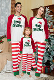 Red and White Stripes Long Sleeve Christmas Family Matching Pajamas Set