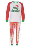 Red and White Stripes Long Sleeve Christmas Family Matching Pajamas Set