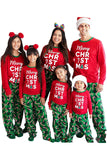 Red and Green Christmas Printed Family Matching Pajamas Set