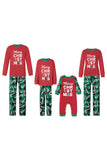 Red and Green Christmas Printed Family Matching Pajamas Set