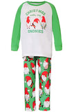 Green Printed Long Sleeve Matching Family Pajamas
