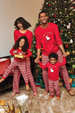 Red Printed Long Sleeve Christmas Family Matching Pajamas