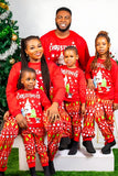 Red Christmas Tree Printed Round Neck Christmas Family Matching Pajamas