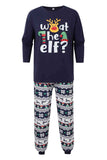 Navy Reindeer Printed Christmas Family Matching Pajamas